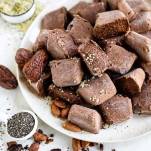 Plate piled high with fiber smoothie cubes.