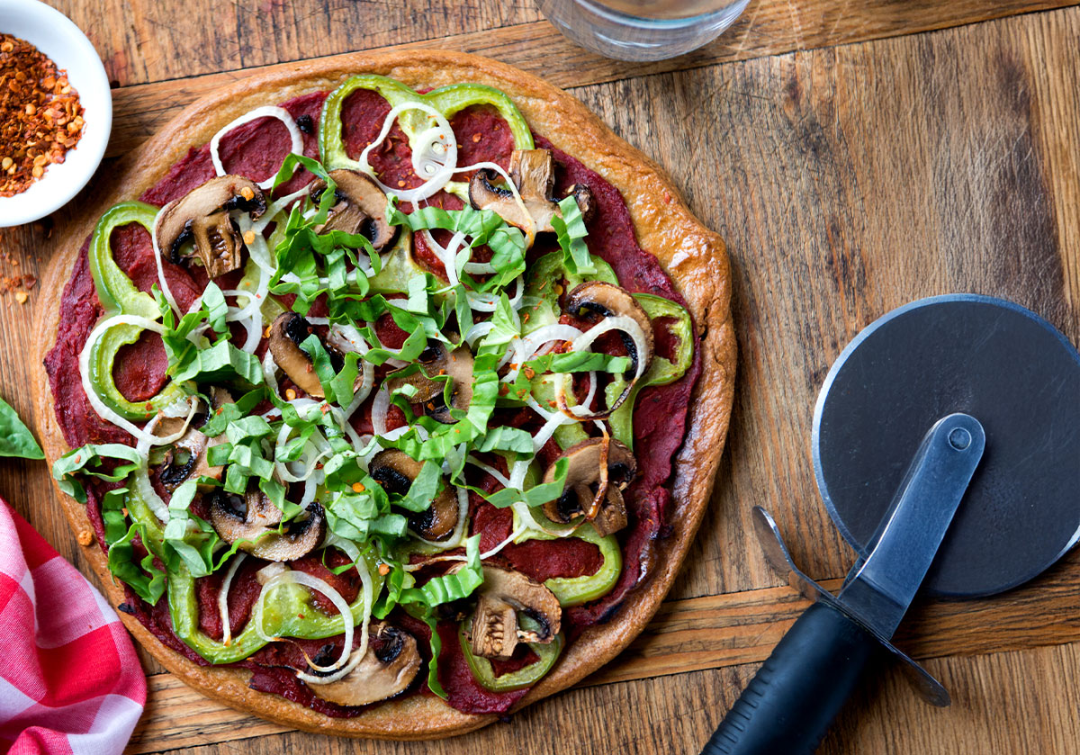 plant-based pizza recipe from the 21-day cleanse.