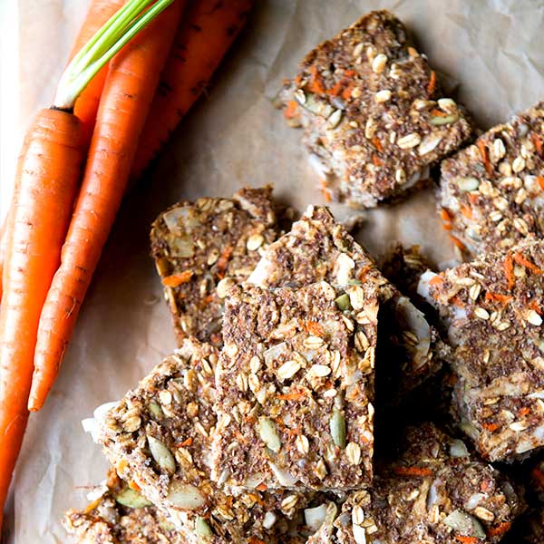 granola bars with shredded carrots.